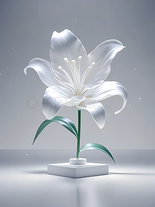 淡雅插画与百合科技 科技美学与情感疗愈的融合